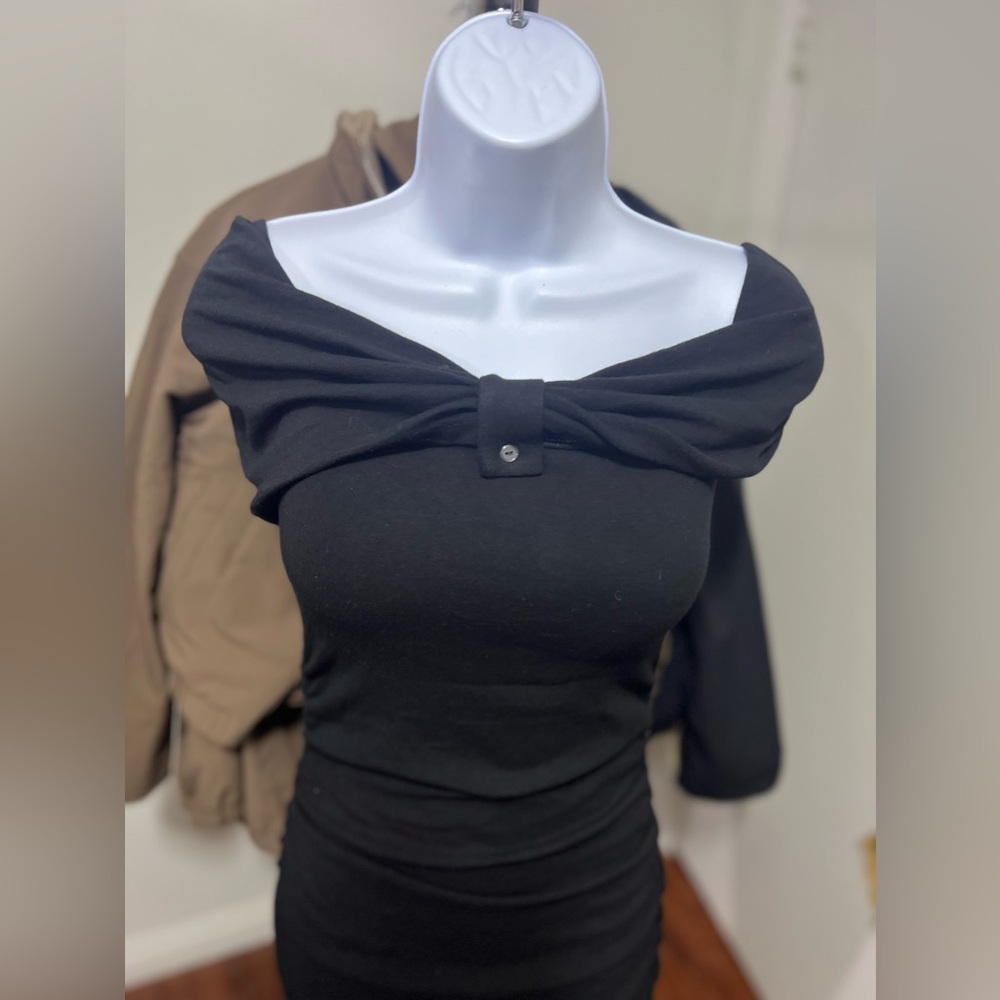 OGL Transformable Bow Cold Shoulder Ruching Brami Dress - Picture 5 of 10